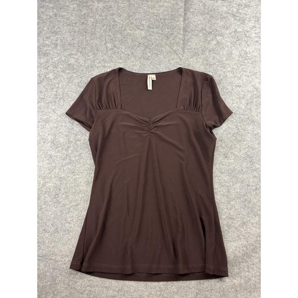Susan Lawrence VTG Y2K Cap Blouse Sweetheart Women's S Stretch Brown Fairy Girly